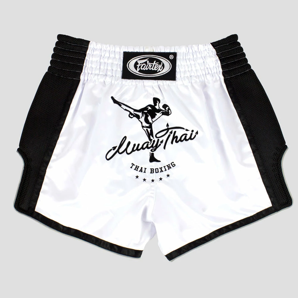 FAIRTEX SLIM CUT MUAY THAI SHORTS - BS1707 - White