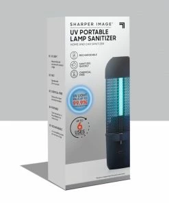 SHARPER IMAGE UV Portable Lamp Sanitizer - Home And Car Sanitizer - Rechargeable, Sanitizes Quicky, Chemical Free Accessories