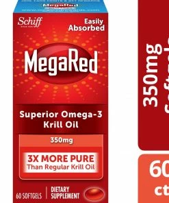 MegaRed Superior Omega-3 Krill Oil - 350mg - 60 Softgels - Schiff Accessories