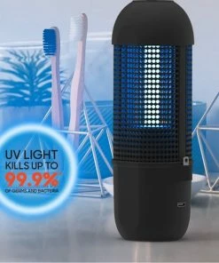SHARPER IMAGE UV Portable Lamp Sanitizer - Home And Car Sanitizer - Rechargeable, Sanitizes Quicky, Chemical Free Accessories