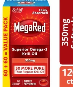 Schiff MegaRed Superior Omega-3 Krill Oil - 350mg - 120 Softgels Accessories