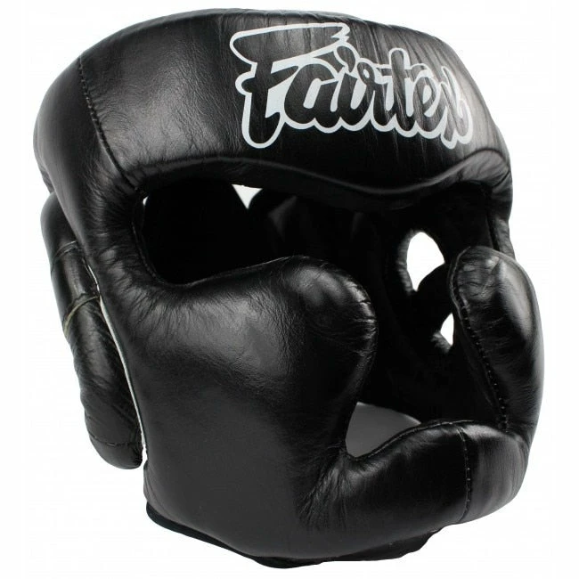 Fairtex Padded Top Diagonal Vision Headgear - HG13PD - Genuine Leather