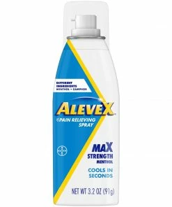 Alevex Pain Relieving Spray - Max Strength Menthol - Cools In Seconds - 3.2 Oz Accessories