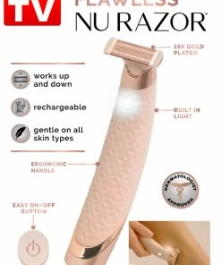 Flawless Nu Razor Hair Remover By Finishing Touch -18K Gold Plated Accessories