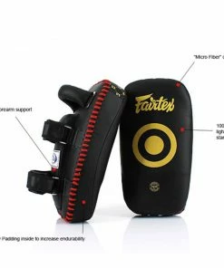 Fairtex Muay Thai Kickboxing Lightweight Thai Pads - KPLC5 - Black/Red - Sold As A Pair