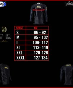 Fairtex Long Sleeve'NINLAPAT' Rash Guard - RG6 - Black - Ideal For MMA Training And Competition