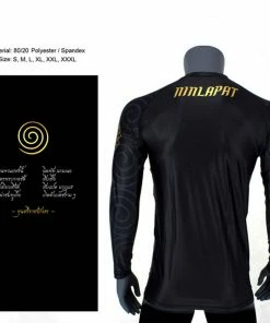 Fairtex Long Sleeve'NINLAPAT' Rash Guard - RG6 - Black - Ideal For MMA Training And Competition