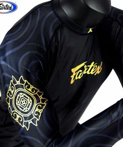 Fairtex Long Sleeve'NINLAPAT' Rash Guard - RG6 - Black - Ideal For MMA Training And Competition