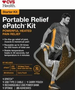 CVS Portable Relief EPatch Starter Kit - Powerful Heated Pain Relief -20 Adhesives Accessories