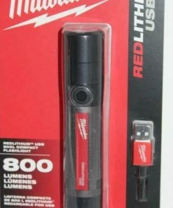 Accessories Milwaukee USB 3.0 Rechargable 800-Lumens Twist Redlithium Compact Flashlight