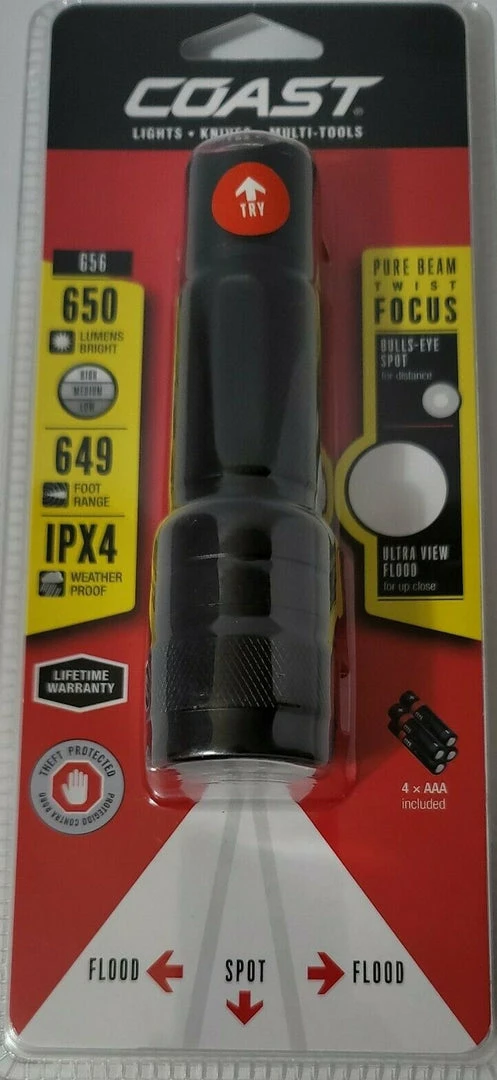 Coast G56 650 Lumens Focusing LED Handheld Flashlight Pro Grade Accessories