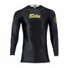 Fairtex Long Sleeve 'NINLAPAT' Rash Guard - RG6 - Black - Ideal For MMA Training And Competition