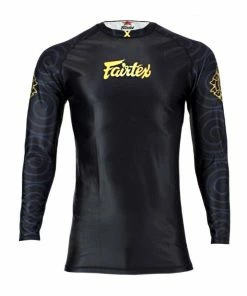 Fairtex Long Sleeve 'NINLAPAT' Rash Guard - RG6 - Black - Ideal For MMA Training And Competition
