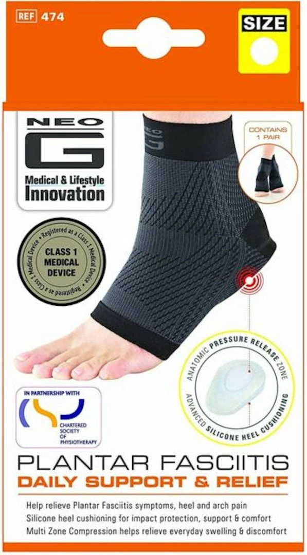 Accessories NEO G Plantar Fasciitis Daily Support & Relief - Contains 1 Pair - Helps Relieve Everyday Swelling & Discomfort