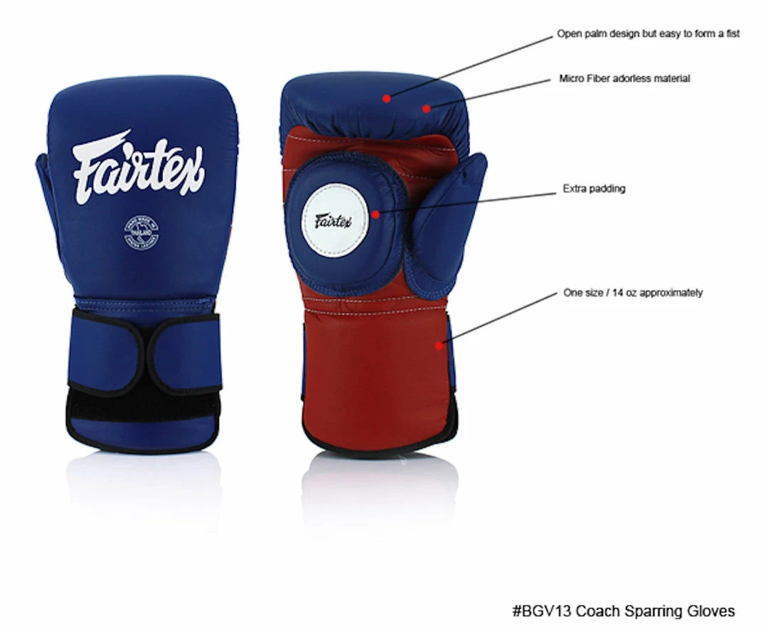 Fairtex Coach Sparring Gloves - BGV13 - Each Glove Approximately 14oz