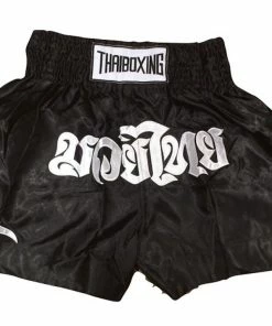 Muay "THAI BOXING" Brand Shorts - Black & White Color
