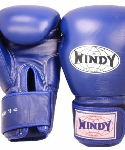 Windy Muay Thai Leather Training Gloves - BGVF -BLACK